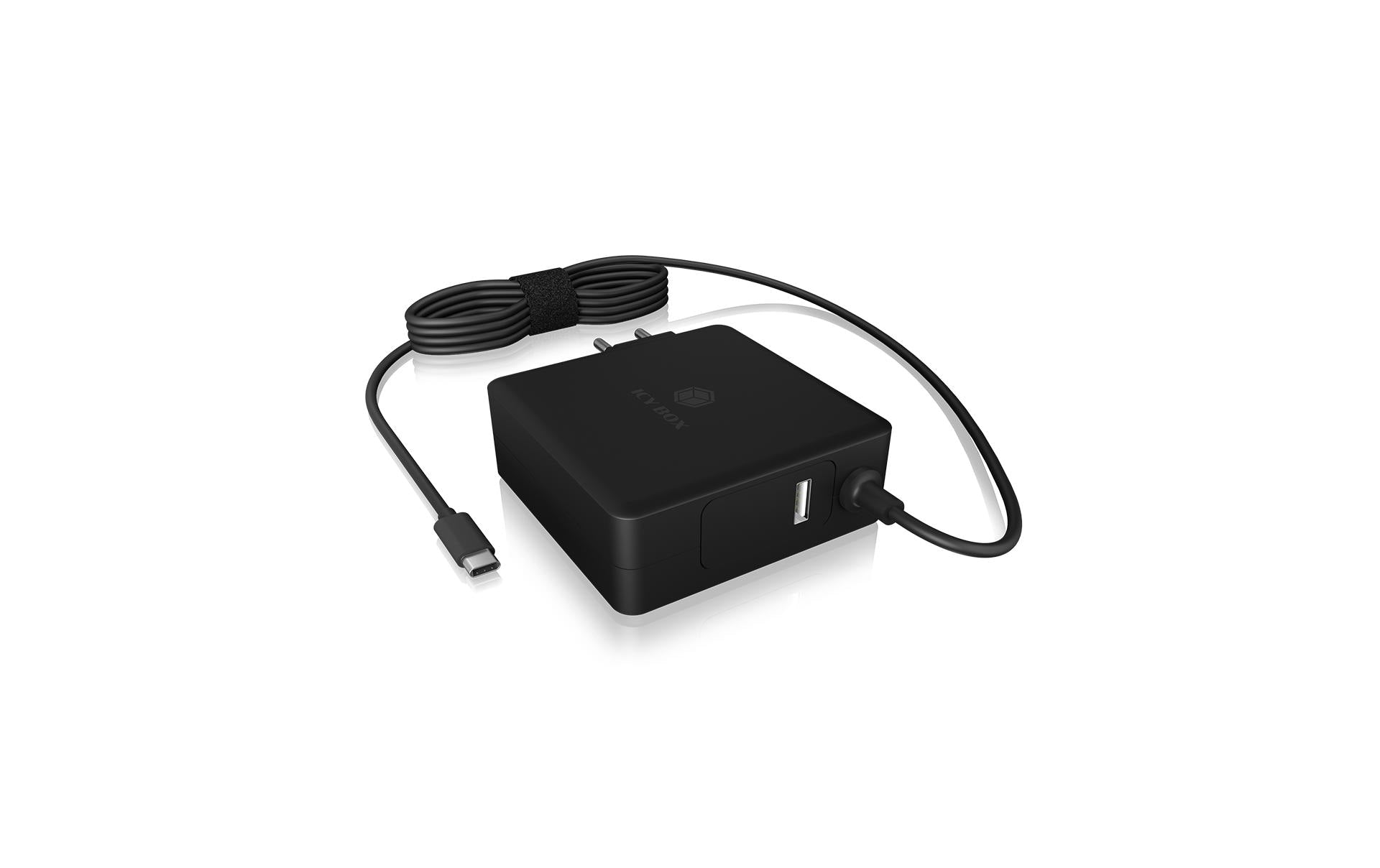 ICY BOX IB-PS101-PD USB-Ladegerät 90 W – USB-C×1, USB-A×1 – PD – für Laptop, Smartphone, Tablet