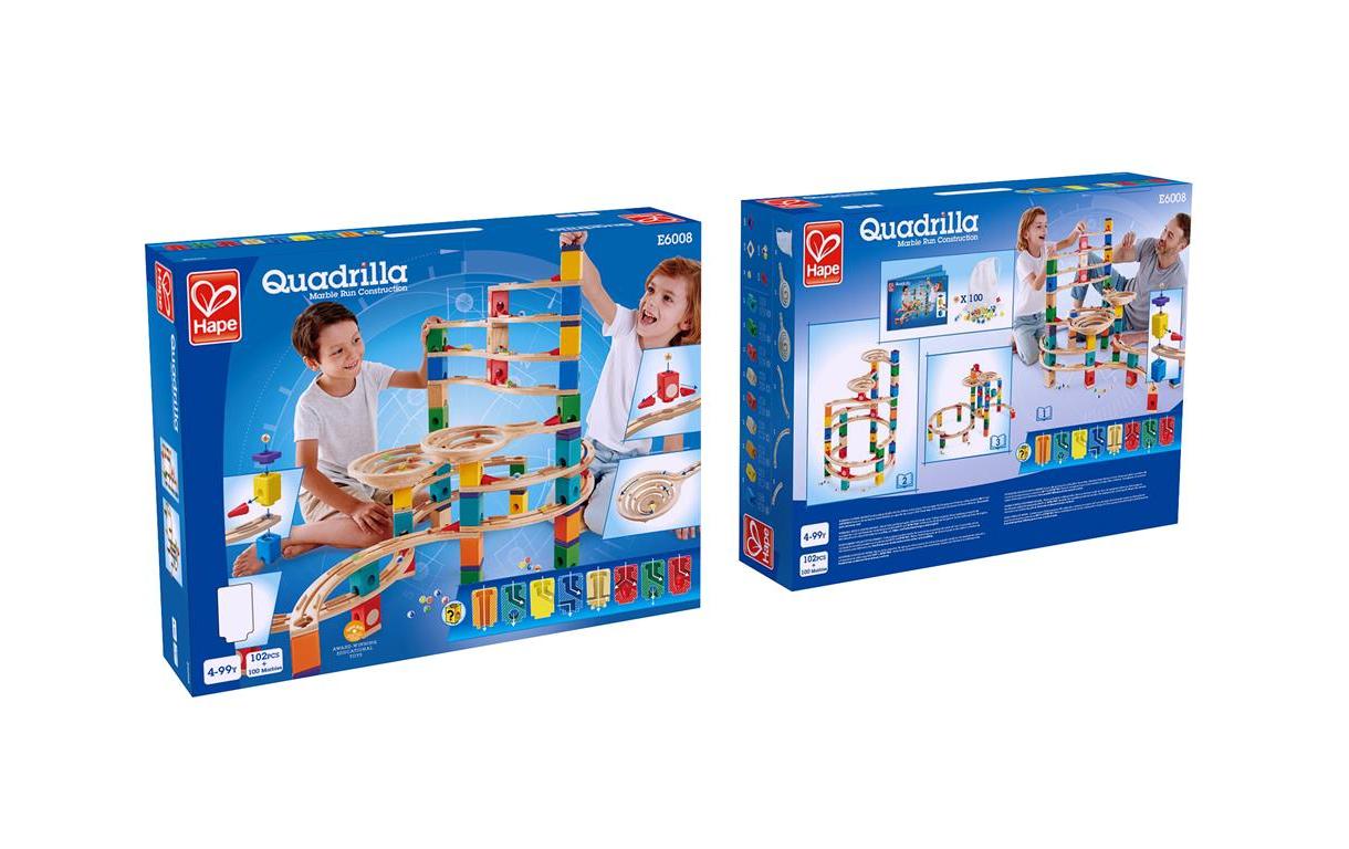 Hape Quadrilla The Cyclone Kugelbahn – 198-teilig – ab 4 Jahren – Holz – Mehrfarbig
