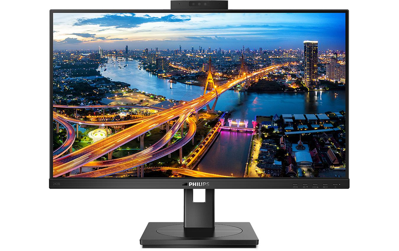 Philips 242B1H/00 – Monitor, 23,8", 250 cd/m², Webcam, Lautsprecher, Adaptive Sync, VESA 100 × 100, Schwarz