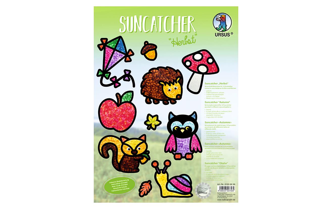 URSUS Bastelset – Fensterbild Suncatcher Herbst – 12-teilig – ab 9 Jahren