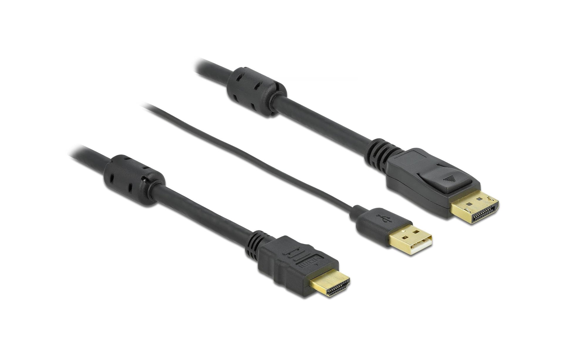 DeLOCK HDMI-zu-DisplayPort-Kabel – 4K (3840 × 2160) @ 120 Hz, 10 m, DisplayPort 1.2, USB-A Stromversorgung