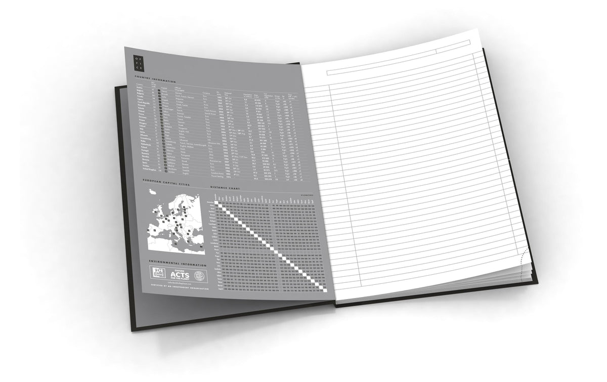 Oxford Notizbuch – A4 – liniert – 96 Blatt – 90 g/m² – Hardcover, perforiert, abgerundete Kanten, schwarz