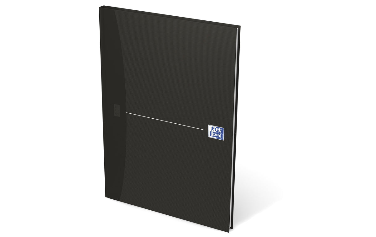 Oxford Notizbuch – A4 – 96 Blatt – 90 g/m² – Hardcover, Abgerundete Kanten, Extra Starker Deckel, Schwarz