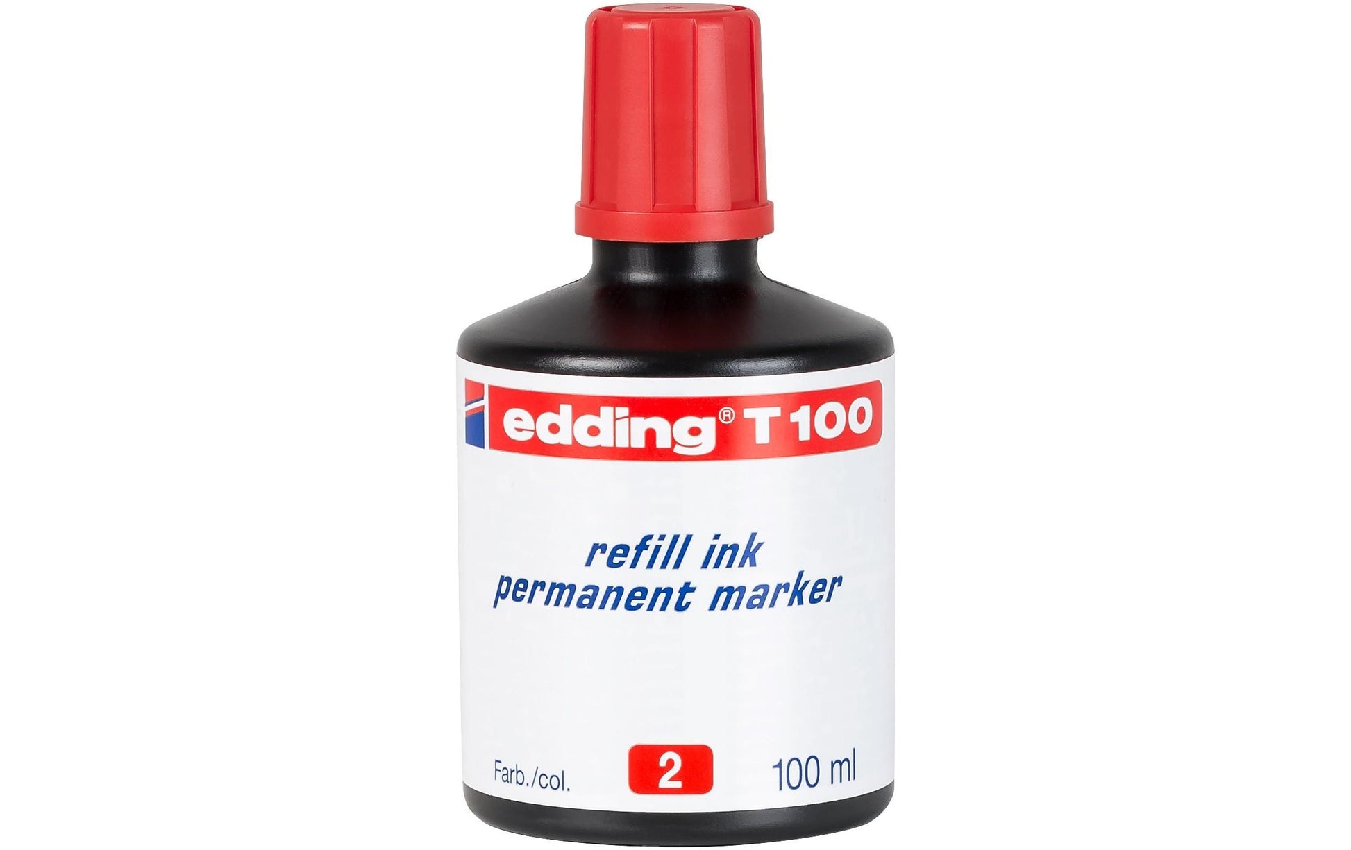 Edding T 100 Permanentmarker Nachfülltinte – Rot, 100 ml