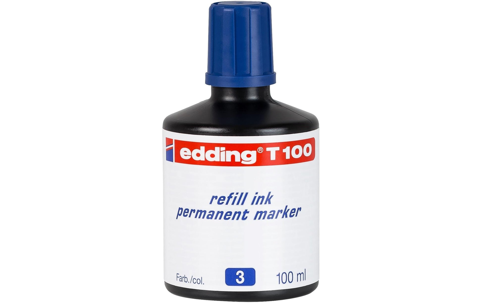 Edding T 100 Permanentmarker Nachfülltinte – Blau, 100 ml