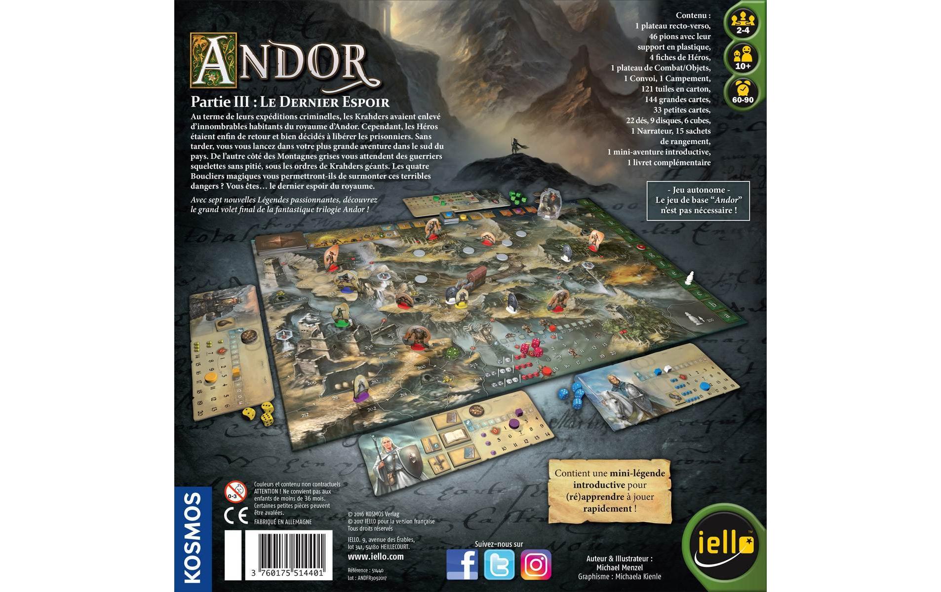 Kosmos Die Legenden von Andor: Die letzte Hoffnung – Brettspiel, 2–4 Spieler, ab 10 Jahren, 60 Min., FR