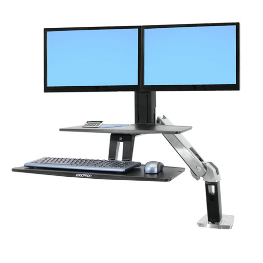 Ergotron WorkFit A – Tischhalterung, Dual, bis 24", 11 kg, höhenverstellbar, Tastaturablage