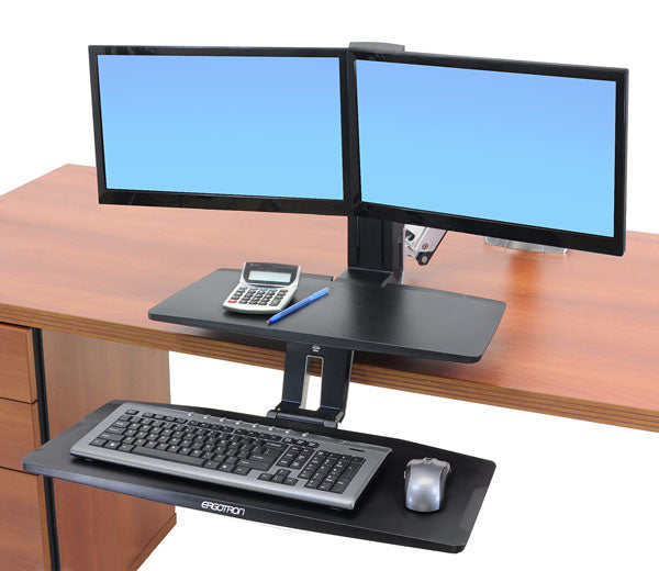 Ergotron WorkFit A – Tischhalterung, Dual, bis 24", 11 kg, höhenverstellbar, Tastaturablage