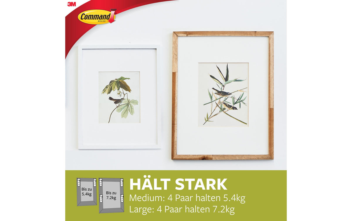 3M Command Bilder-Montagestreifen Haftpunkte – 12 Stk., weiss, für Fliesen, gestrichene Oberflächen, Holz …