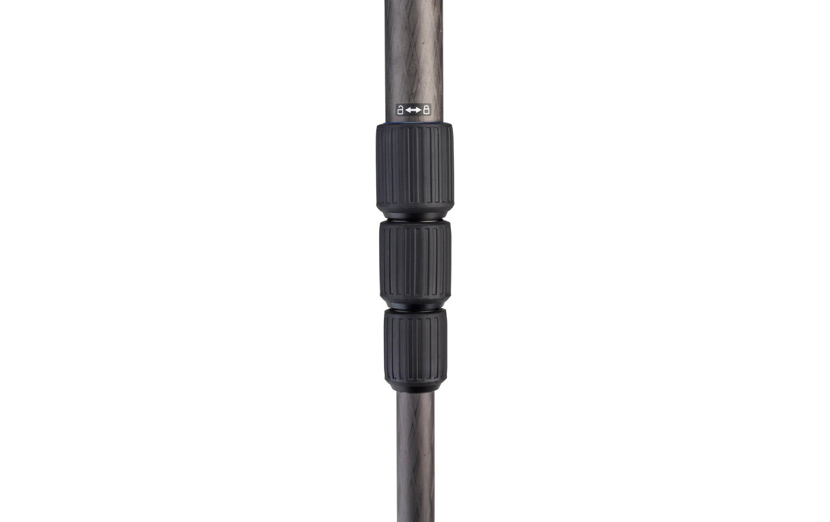 Benro Mach3 TMA28C Stativ – bis 155,5 cm, 14 kg Traglast, Carbon, 4 Sektionen – 3/8" Gewinde – Schwarz