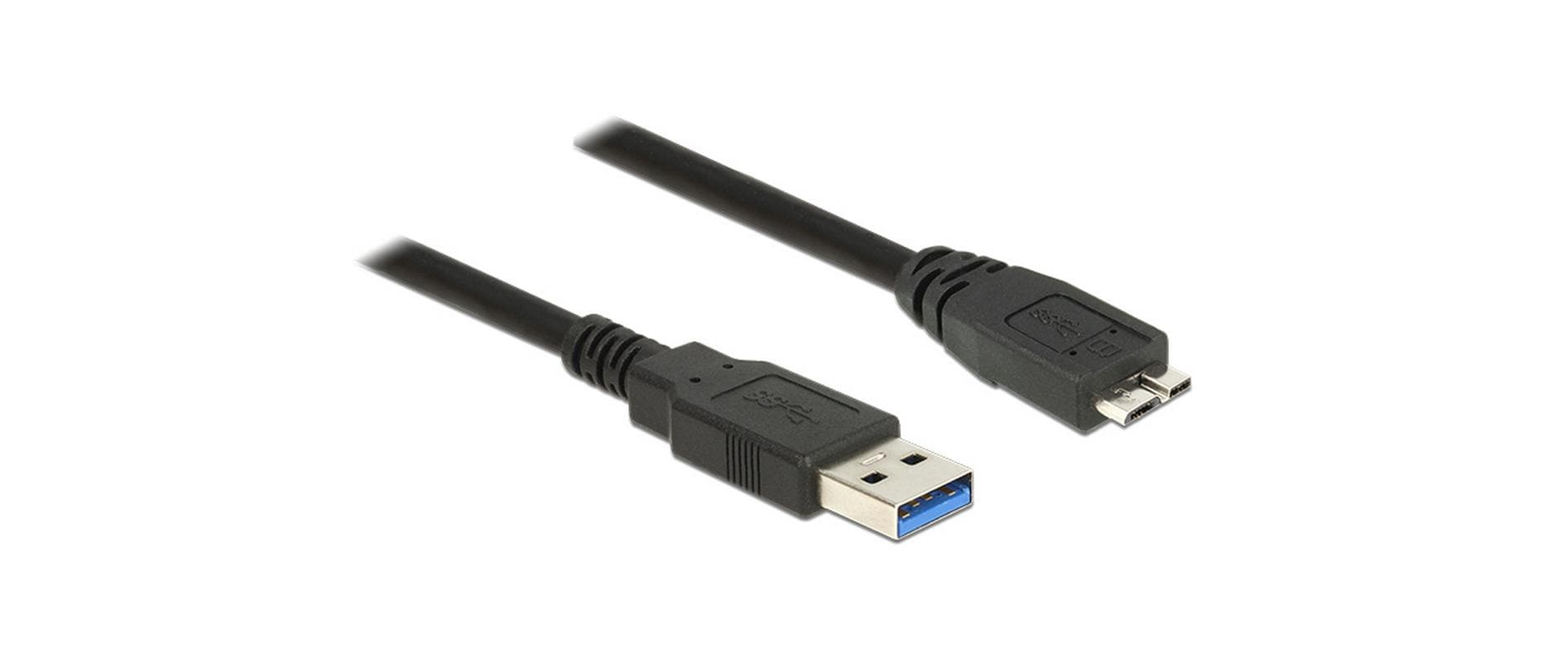 DeLOCK USB-A auf Micro-USB-B Kabel – USB 3.2 Gen 1 (5 Gbit/s) – 1,5 m – Goldstecker – Schwarz