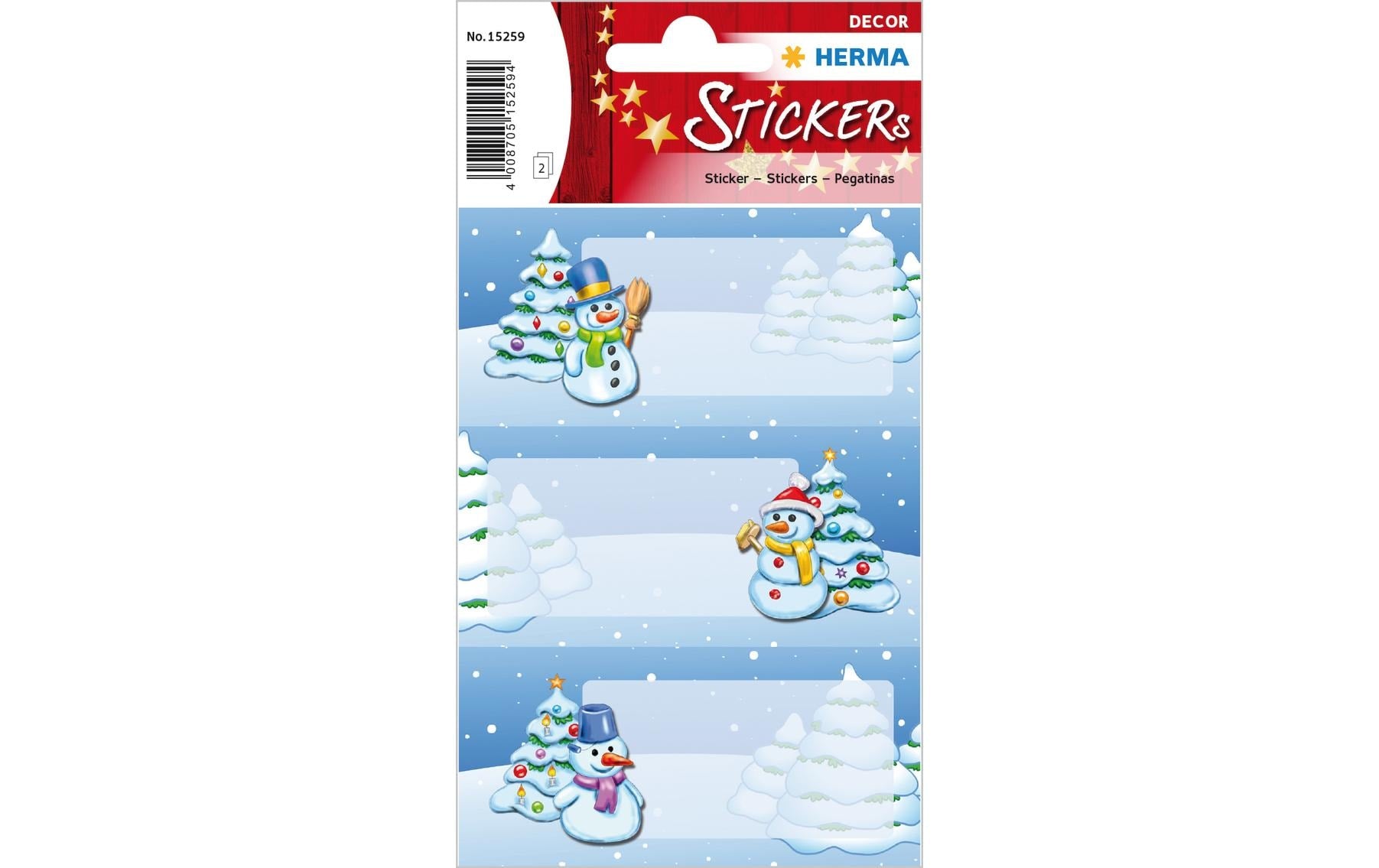 HERMA Schmucketiketten – Winterlandschaft – 6 Stück – permanent – mehrfarbig