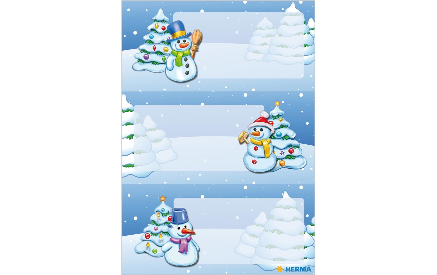 HERMA Schmucketiketten – Winterlandschaft – 6 Stück – permanent – mehrfarbig