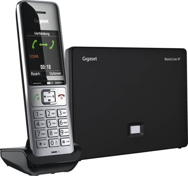 Gigaset BasicLine IP Comfort 500HX – DECT-Telefon mit Basis, IP20, schwarz