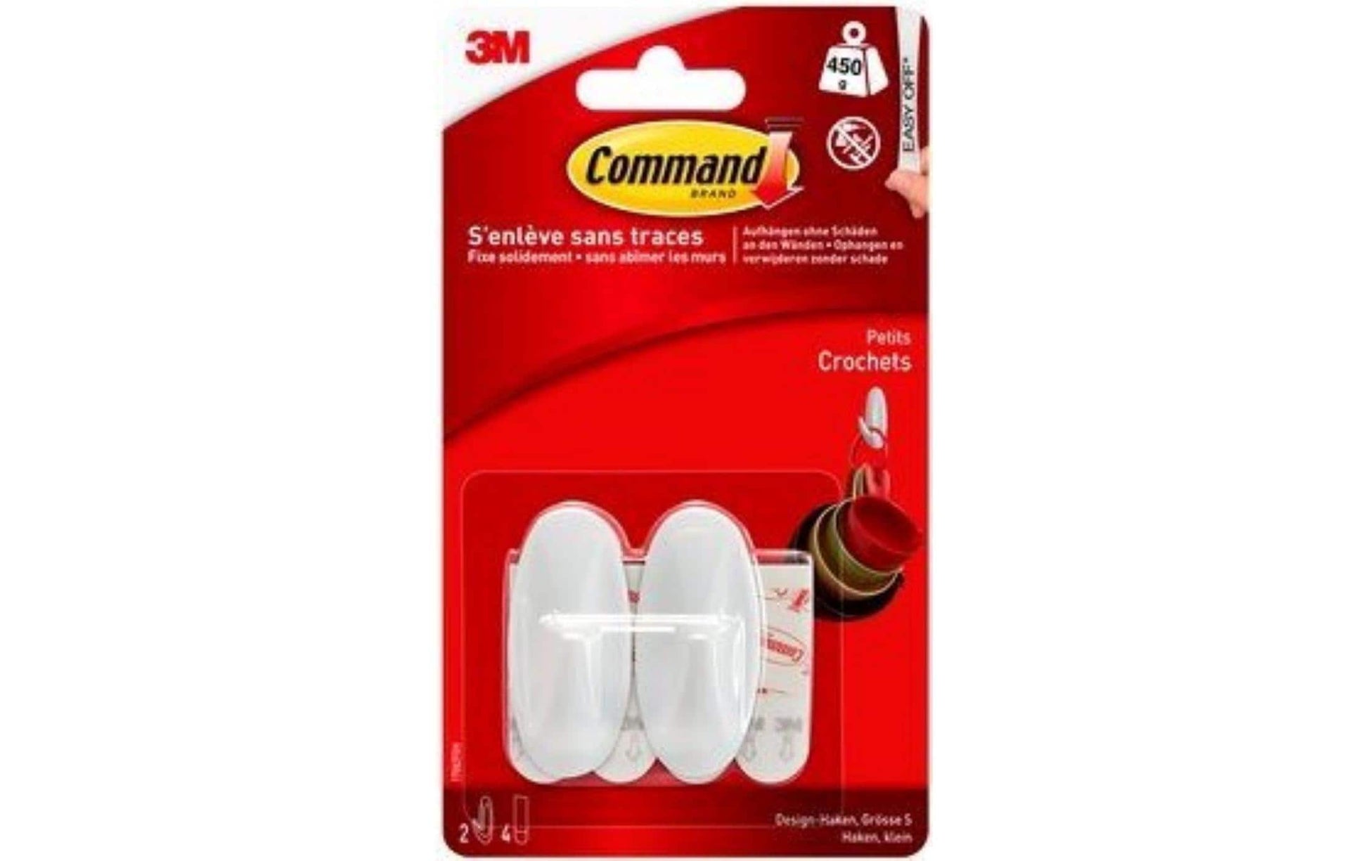 3M Designer Haken – Kunststoff – Weiss – Selbstklebend – 0,45 kg – 2 Stück