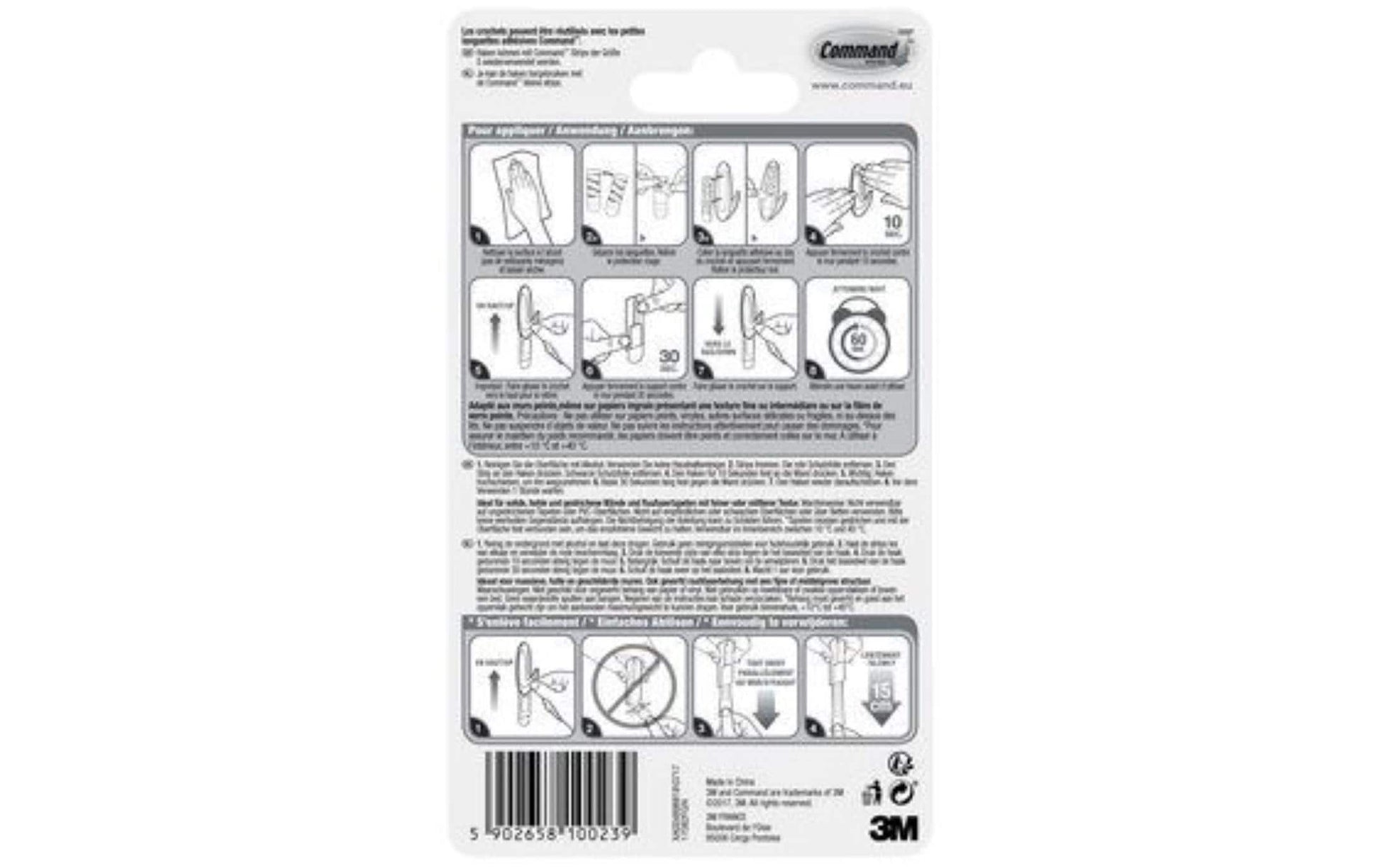 3M Designer Haken – Kunststoff – Weiss – Selbstklebend – 0,45 kg – 2 Stück