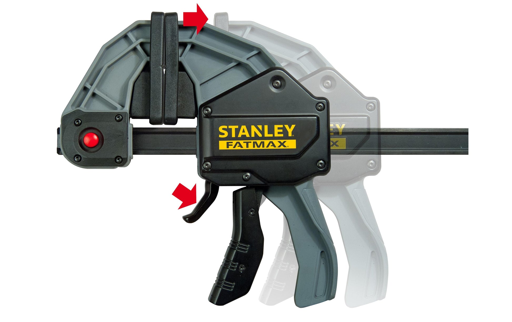 Stanley FATMAX XL Einhandzwinge – Spannweite 1'250 mm, Schliesskraft 270 kg, Nylon mit Klemmpads