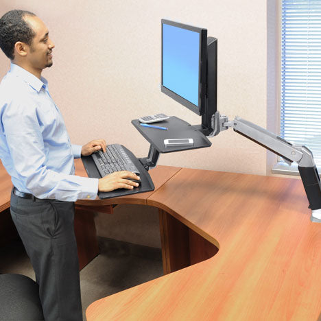 Ergotron WorkFit A Down HD – Tischhalterung, bis 27", 11 kg, höhenverstellbar, neigen/schwenken, drehen
