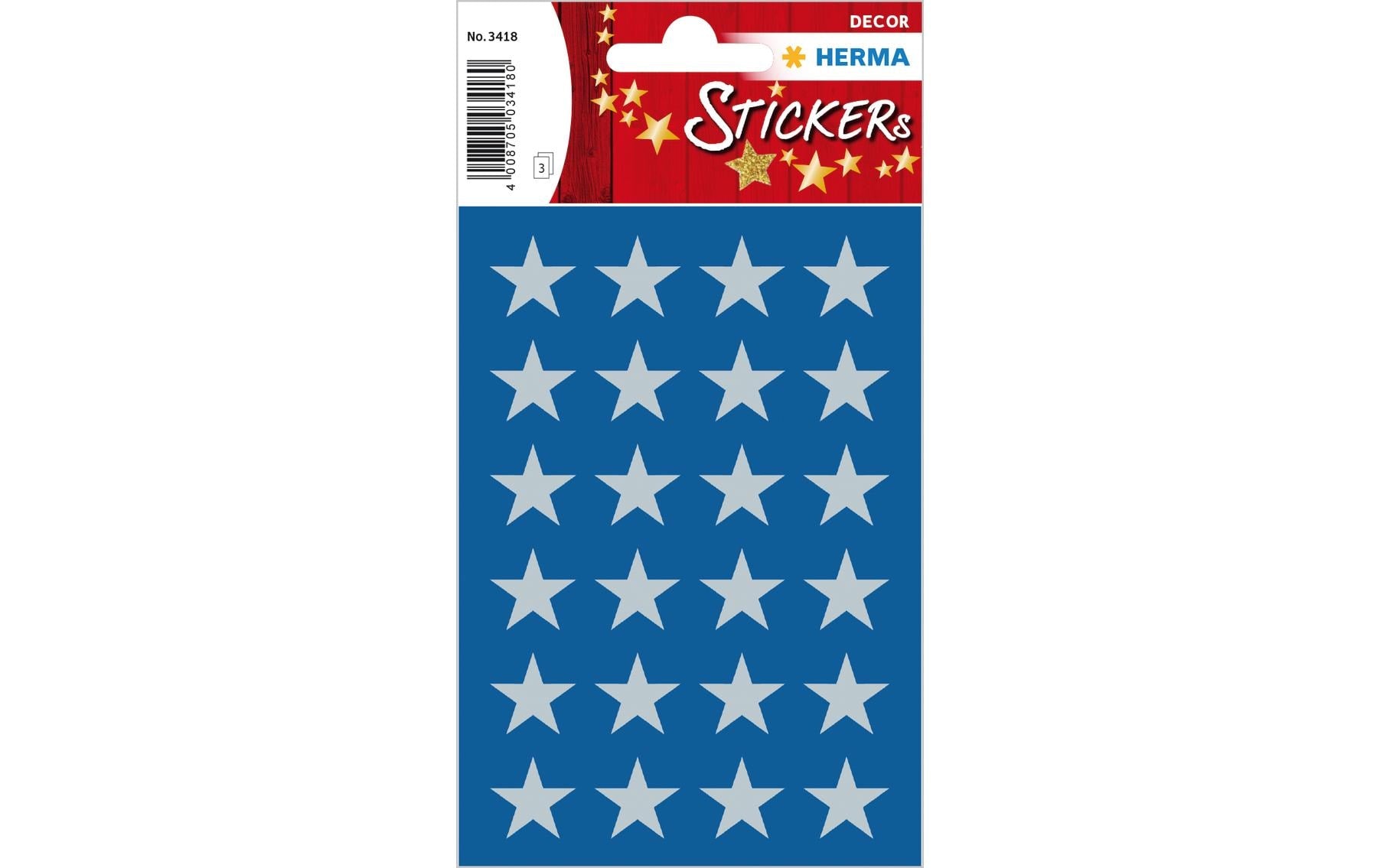 HERMA Geschenketiketten – Sterne – 72 Etiketten – permanent, Papier – Bogen 84 × 120 mm