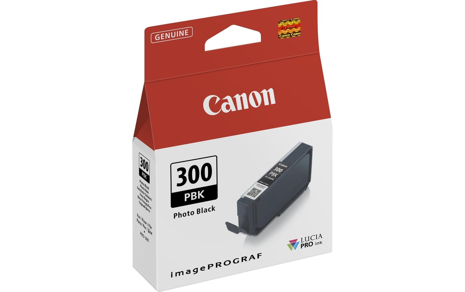 Canon Tintenpatrone PFI-300 PBK, schwarz, 14,4 ml – für Tintenstrahldrucker und Multifunktionsgeräte