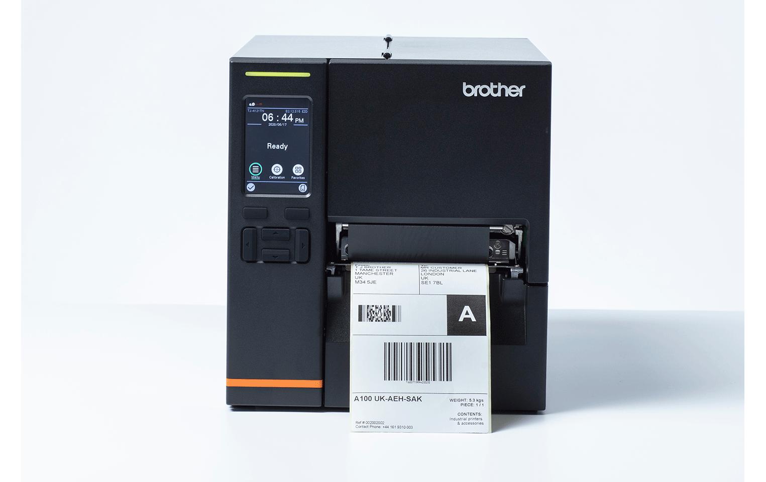 Brother TJ-4121TN – Etikettendrucker, Thermotransfer, USB, WLAN, 300 × 300 dpi, für Etiketten bis 120 mm