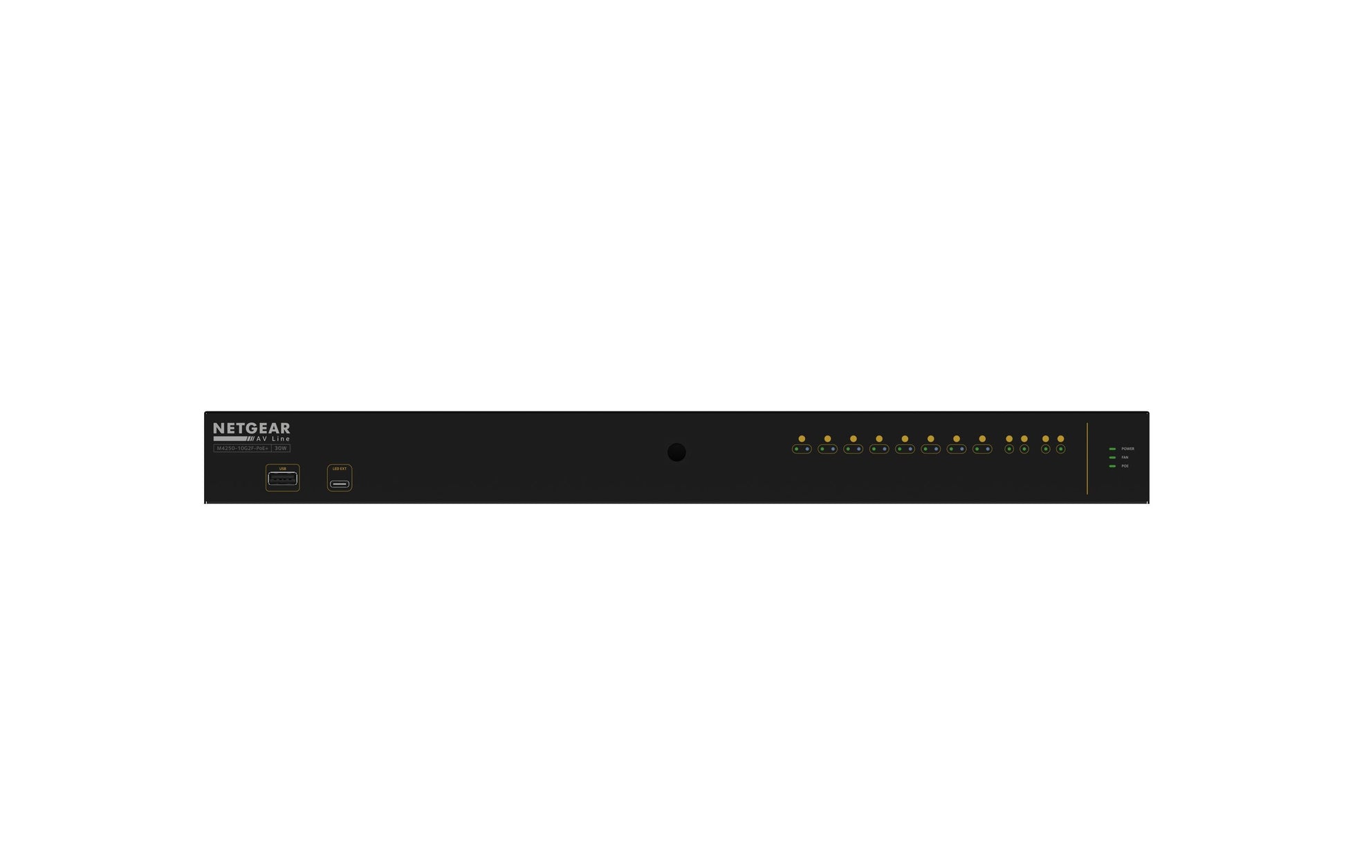 NETGEAR M4250-10G2F – Managed Switch – 10×GbE, 2×SFP, L2/L3, PoE+ 150 W, 1U