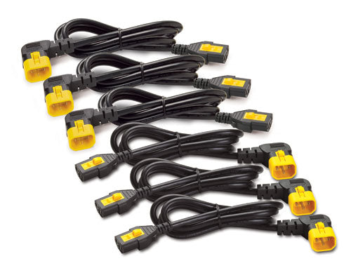 APC Netzkabel, IEC C13 auf IEC C14, verriegelbar, abgewinkelt 90°, 0,6 m, 6 Stück