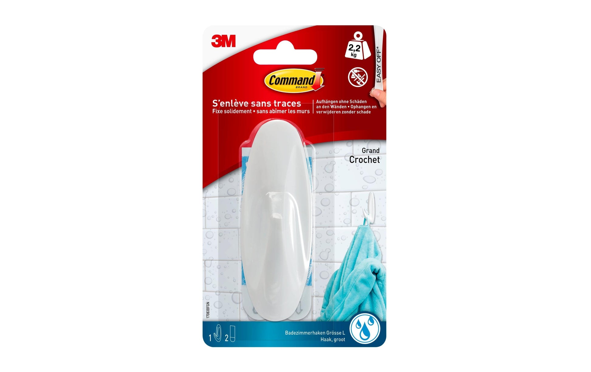 3M Command Haken – Kunststoff – Weiss – 2,2 kg