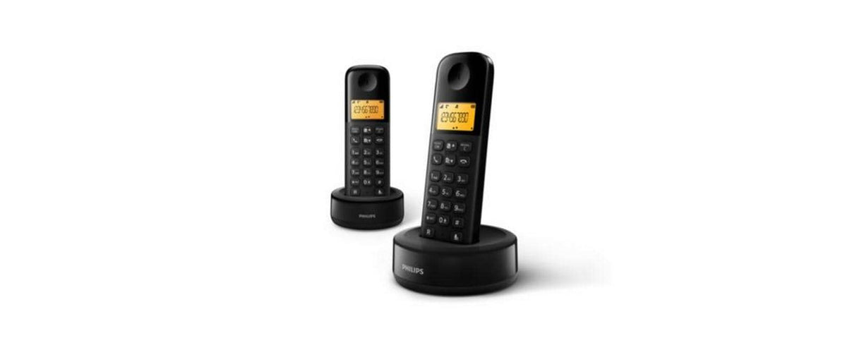 Philips D1602B – DECT-Telefon mit Basis, 1,6", schwarz