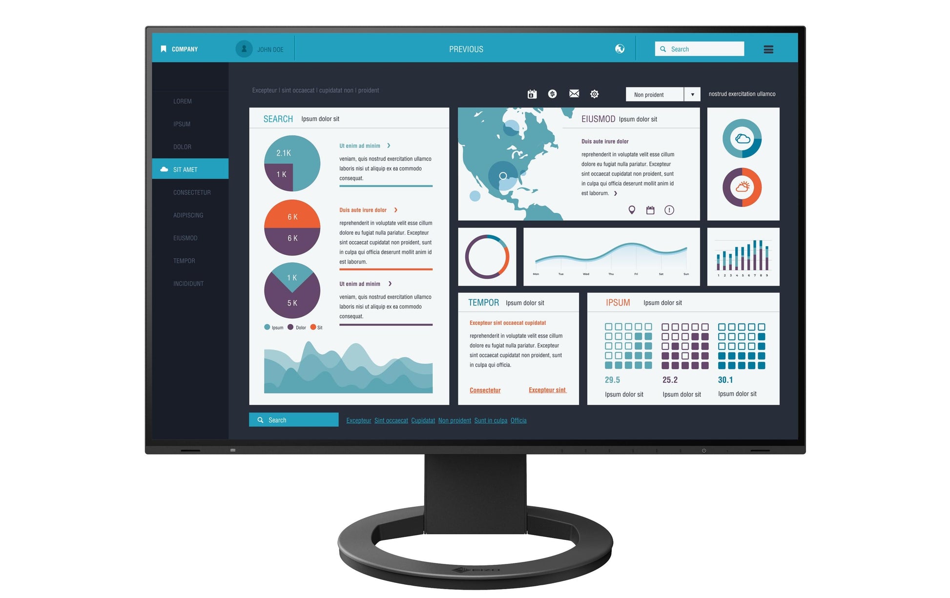 EIZO FlexScan EV2495-BK – Monitor, 24,1", 350 cd/m², USB-C (PD 70 W, DP Alt Mode), Lautsprecher, VESA 100 × 100