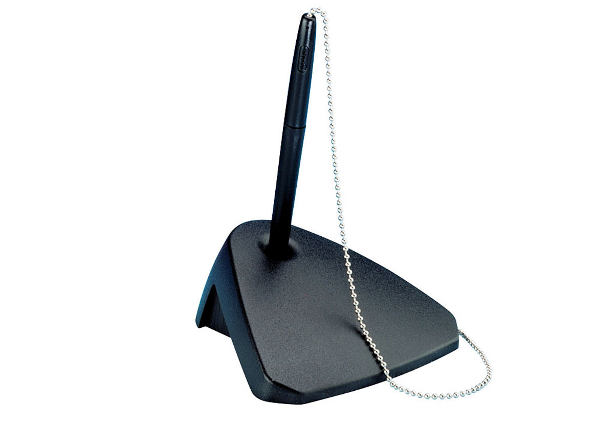 MAUL Kugelschreiberständer – Kunststoff, Schwarz, Stabile Kugelkette, 112 × 40 × 108 mm