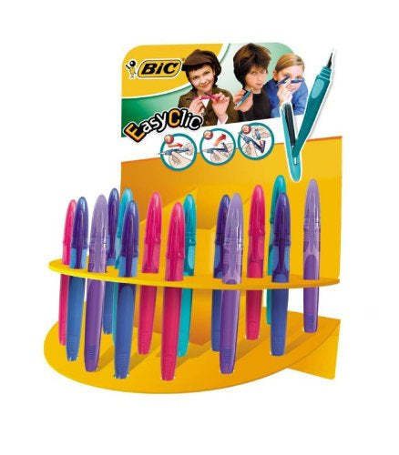 BIC Easy Clic – Federspitze M – für Rechts- & Linkshänder – sortiert – Patronen – 20er Box