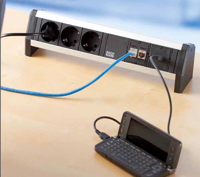 BACHMANN DESK Haltewinkel – für Tischplattenstärke 50–80 mm, 2er-Set, Aluminium eloxiert