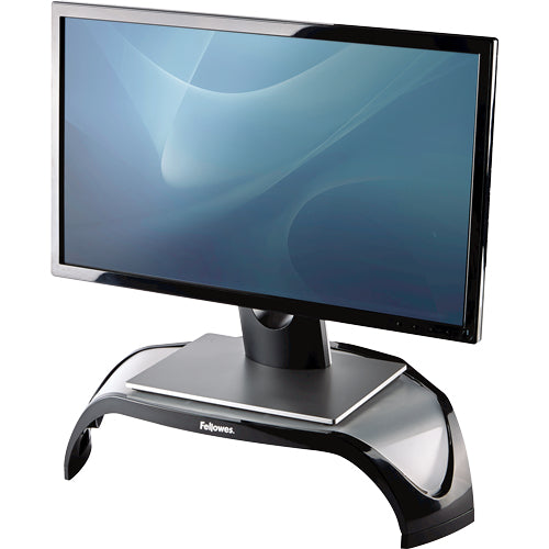 Fellowes Smart Suites – Monitorhalterung, bis 21", 10 kg, Füsse auf 3 Höhen verstellbar, schwarz/silber