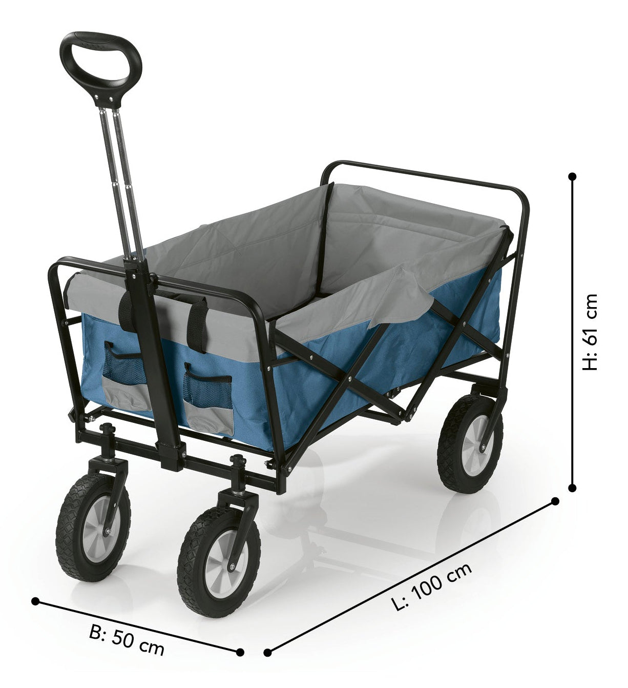 EASYmaxx Plattformwagen 12252 – Tragkraft 80 kg, Plattform 50 × 102 cm, klappbar