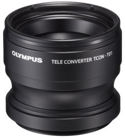 Olympus TCON-T01 Telekonverter – MFT-Bajonett – für Olympus TG-1, TG-2 – Schwarz