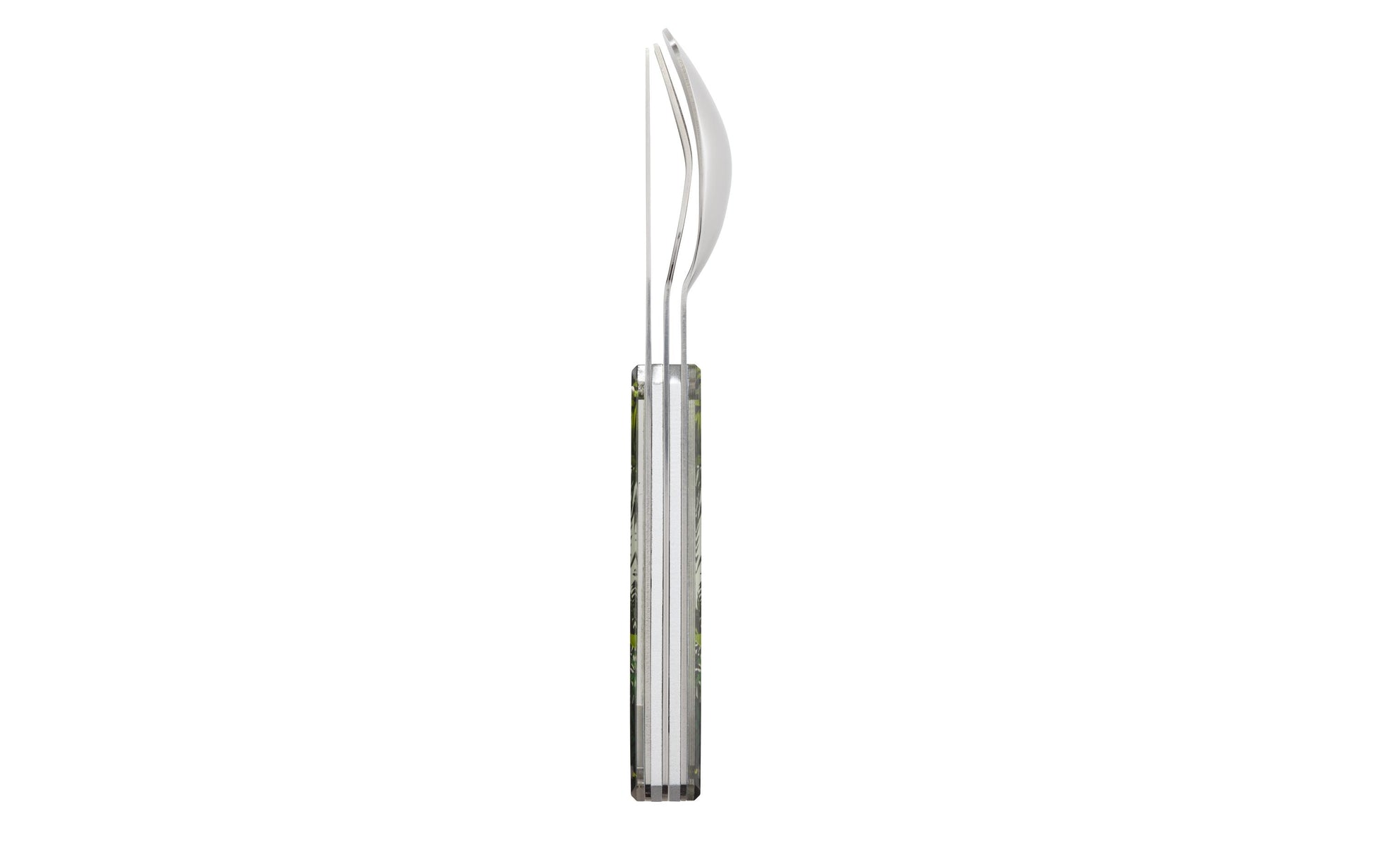 Akinod Straight Camping-Besteck-Set – 3-teilig, 18 cm, Edelstahl, Kunststoffgriff, Mehrfarbig