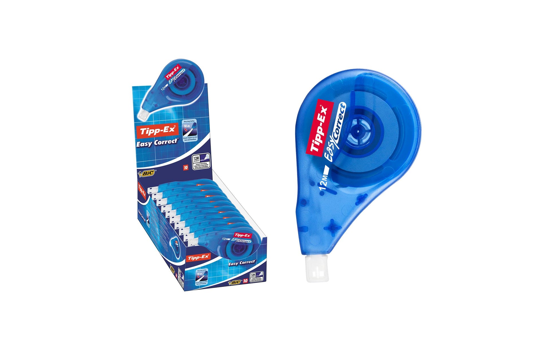 BIC Tipp-Ex Easy Correct Korrekturroller 4,2 mm × 12 m – 10er Pack
