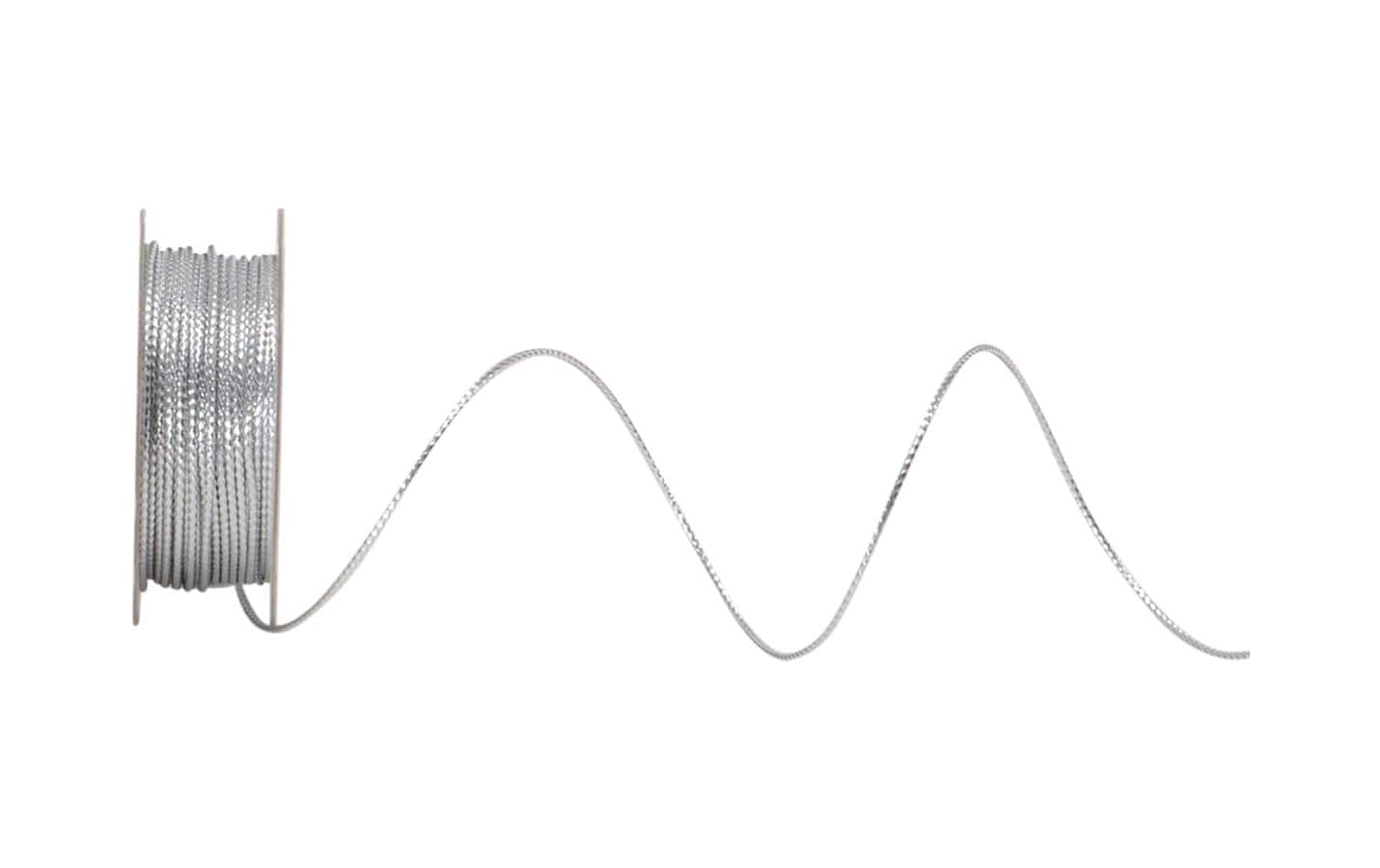 Spyk Geschenkband Lurexa Silber – 1 mm × 7 m