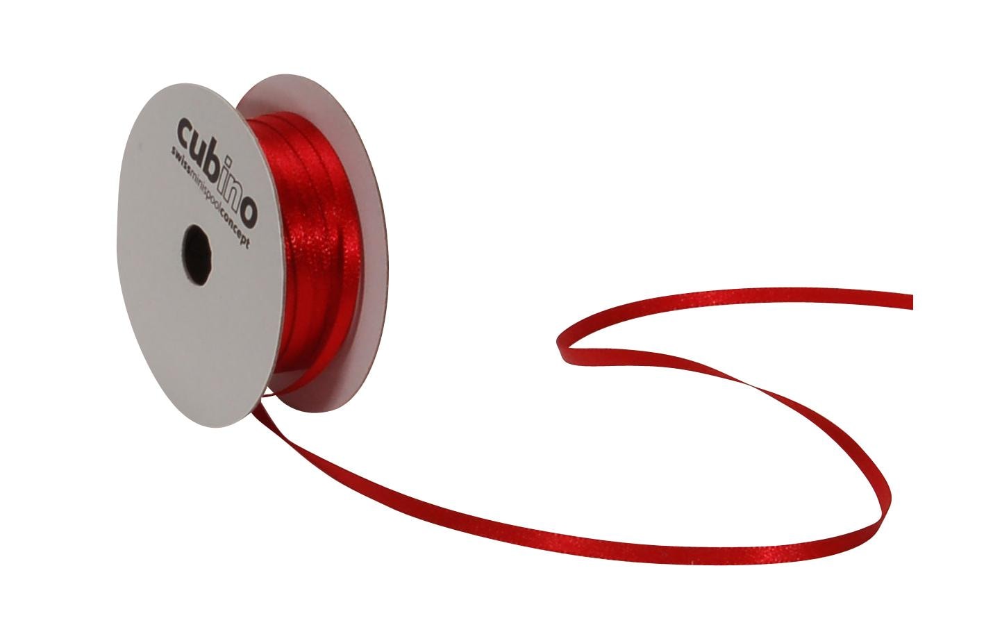 Spyk Geschenkband Satin Rot – 3 mm × 8 m