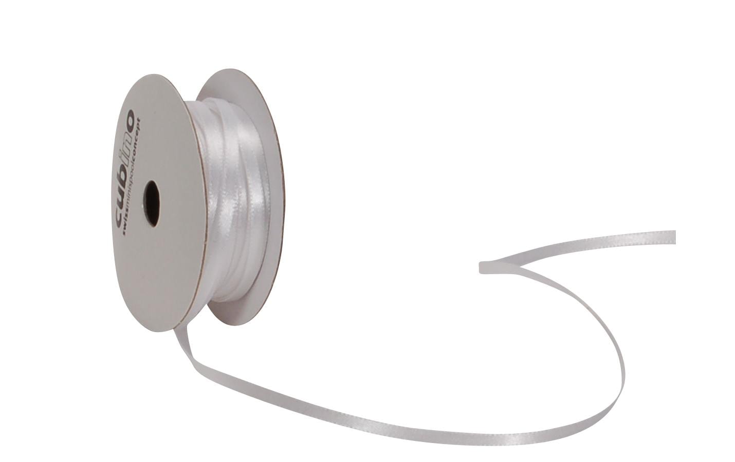 Spyk Geschenkband Satin Weiss – 3 mm × 8 m
