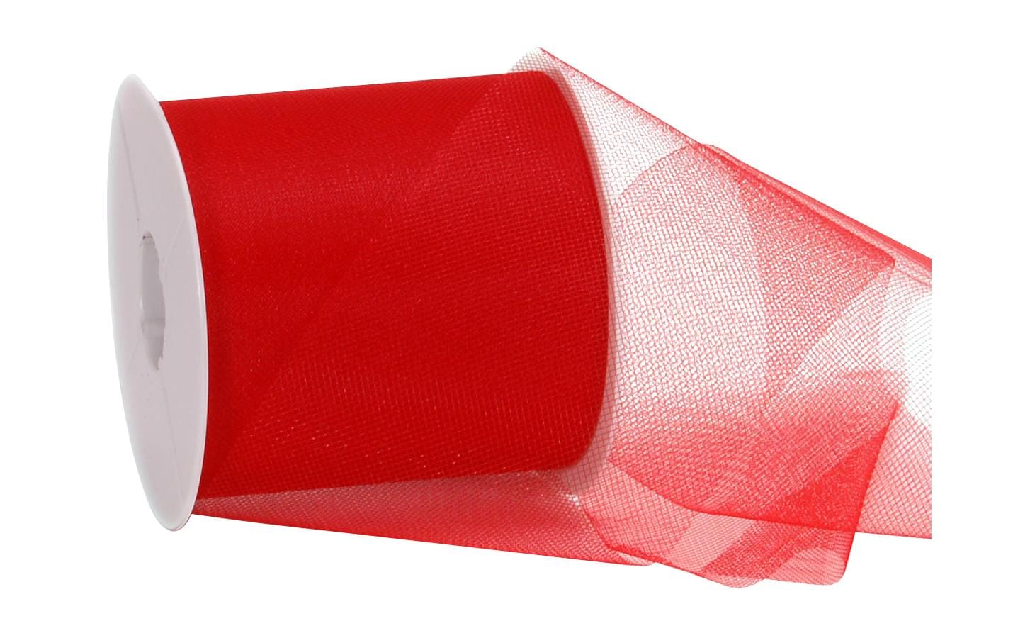 Spyk Geschenkband Torino Tulle, rot – 100 mm × 50 m – 1 Stk.