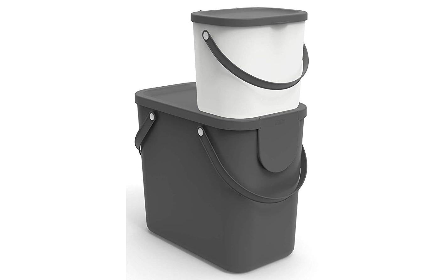 Rotho Recyclingbox Albula – 6 l – Kunststoff, rechteckig – Cappuccino