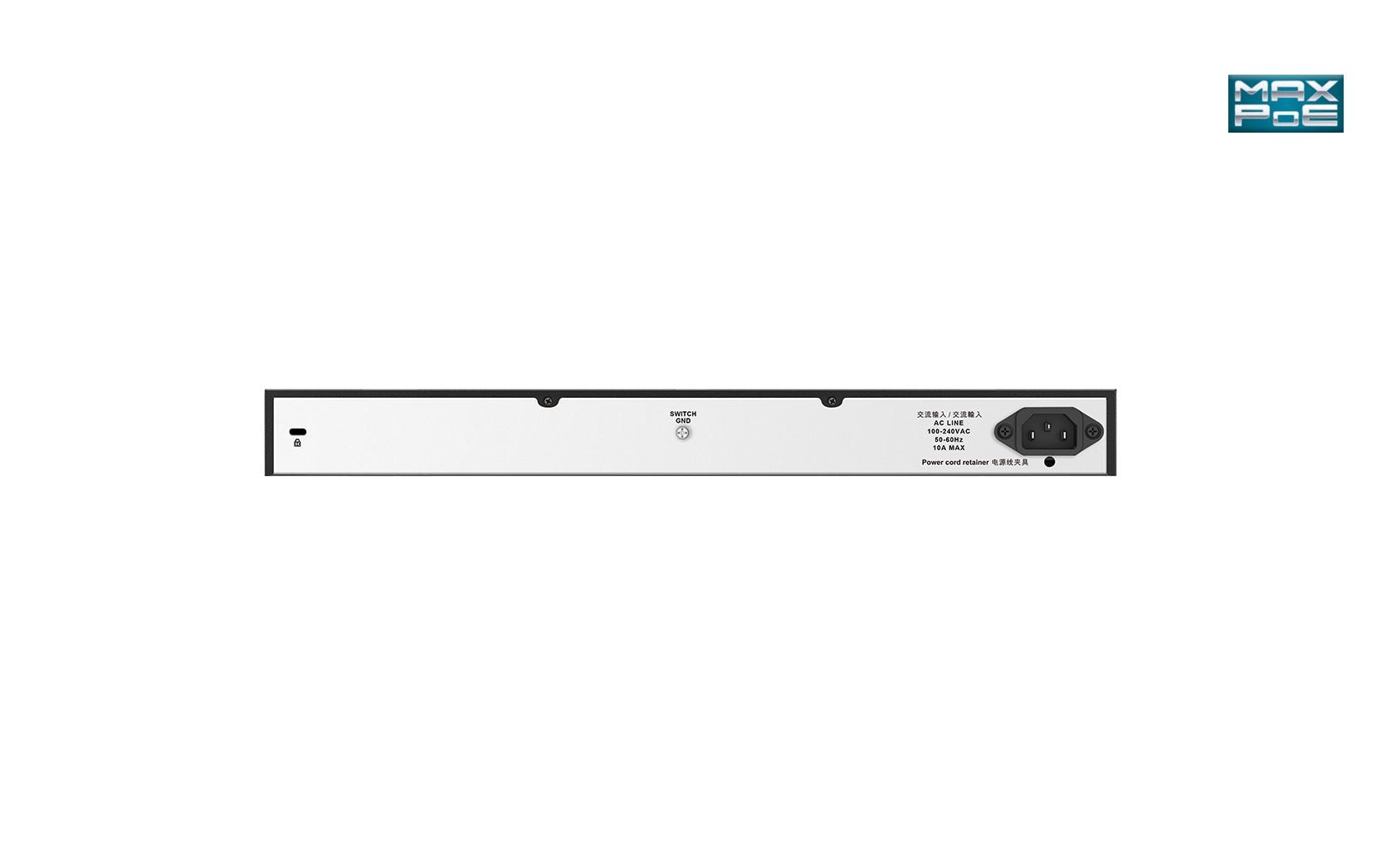 D-Link DGS-1026MP – Unmanaged Switch – 24× 1G, 2× SFP (Combo), PoE+, PoE-Budget 370 W, 19", 1U