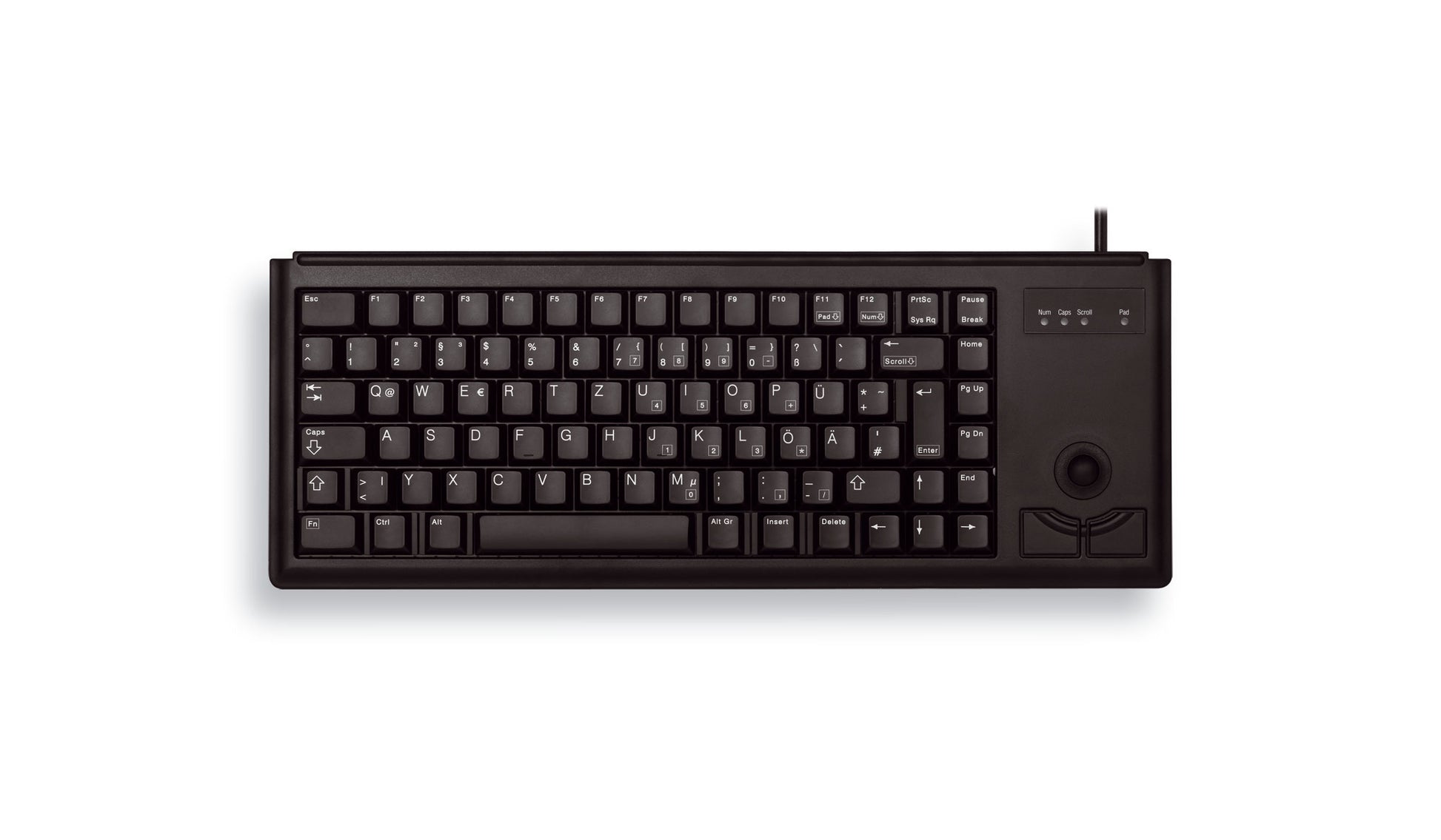CHERRY G84-4400 – Tastatur, kabelgebunden (USB), UK-Layout (EN), mit Trackball, schwarz