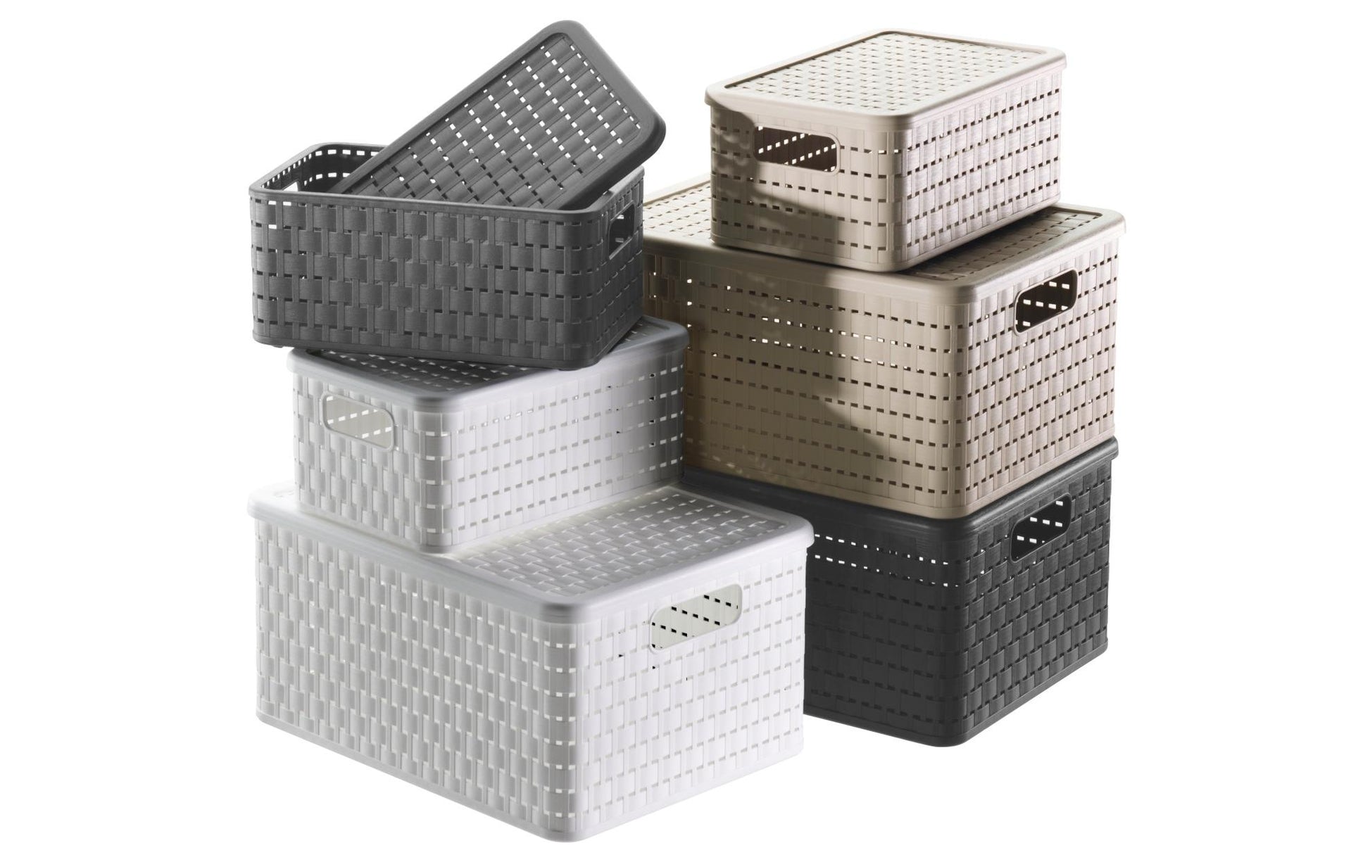 Rotho Country Aufbewahrungskorb 4 l – Recycling-Kunststoff – Anthrazit – mit Griff, BPA-frei