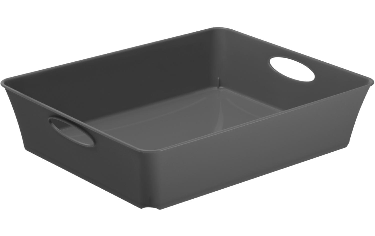 Rotho Briefkorb – Kunststoff, für C5, stapelbar, mit Griffausschnitt, anthrazit, B 212 × H 60 × T 216 mm