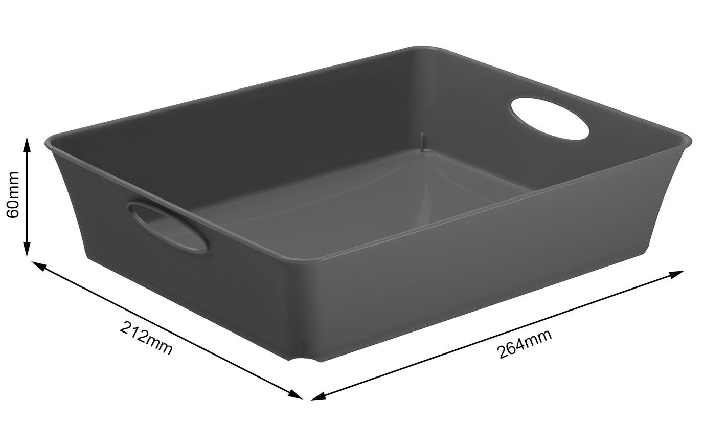 Rotho Briefkorb – Kunststoff, für C5, stapelbar, mit Griffausschnitt, anthrazit, B 212 × H 60 × T 216 mm