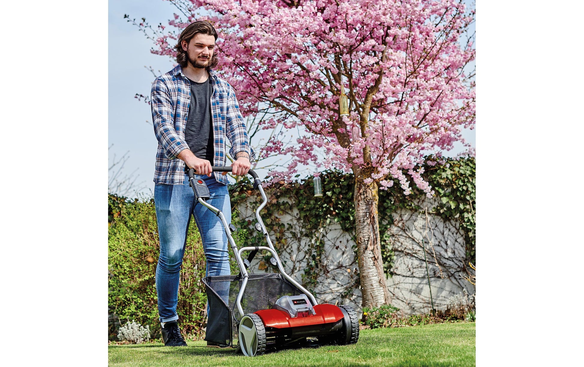 Einhell GE-HM 18/38 Akku-Spindelmäher – 18 V – Schnittbreite 380 mm – 45 l Fangkorb – Solo – Power X-Change