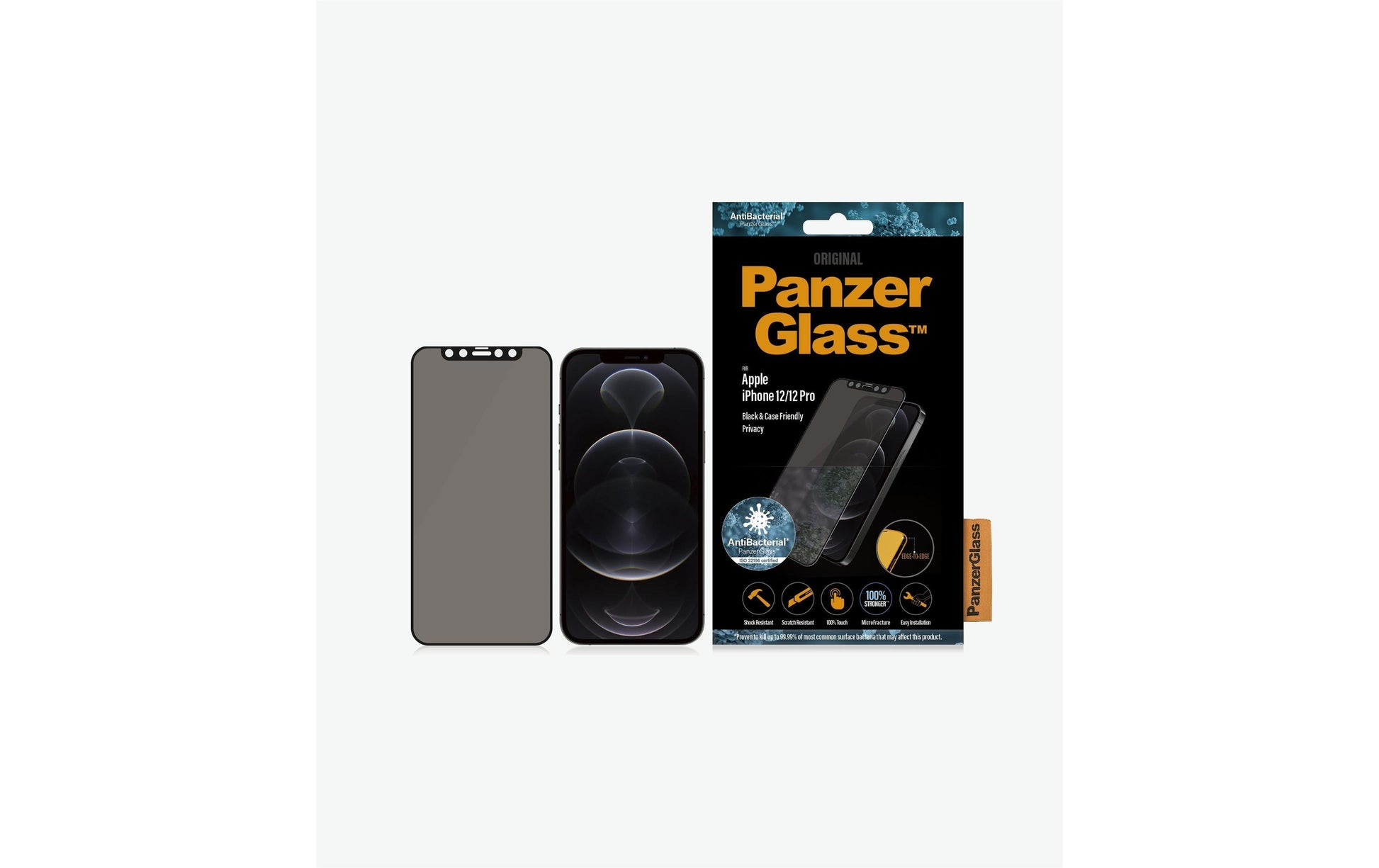 PanzerGlass Displayschutzglas – für Apple iPhone 12/12 Pro – Hartglas, Transparent